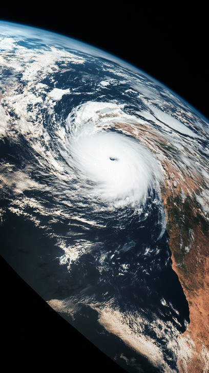A hurricane seen from orbit
